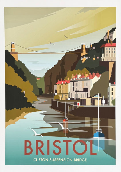 Bristol - Clifton Suspension Bridge - exhibition poster - landmark - travel - tourism - decorative art print