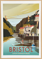 Bristol - Clifton Suspension Bridge - exhibition poster - landmark - travel - tourism - decorative art print