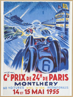 Geo Ham exhibition poster - Formula 1 - Grand prix de Paris - car race - offset lithograph - art print - high quality reproduction