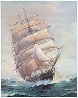 Frank Vining Smith exhibition poster - The romance of sail - clipper ship - museum artist - art print - offset litho - 1983