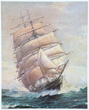 Frank Vining Smith exhibition poster - The romance of sail - clipper ship - museum artist - art print - offset litho - 1983