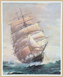 Frank Vining Smith exhibition poster - The romance of sail - clipper ship - museum artist - art print - offset litho - 1983