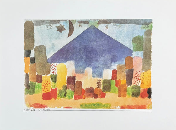 Paul Klee exhibition poster - Egyptian night - pyramid - cubism - museum artist - art print