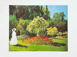 Claude Monet exhibition poster - Woman in Garden at Sainte-Adresse - impressionist - romantic - lady white dress - museum artist - art print