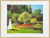 Claude Monet exhibition poster - Woman in Garden at Sainte-Adresse - impressionist - romantic - lady white dress - museum artist - art print