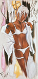 Pierre Farel exhibition poster - Attractive woman - Butterfly - bedroom - romantic - love - offset lithograph - museum artist - art print