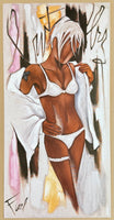Pierre Farel exhibition poster - Attractive woman - Butterfly - bedroom - romantic - love - offset lithograph - museum artist - art print