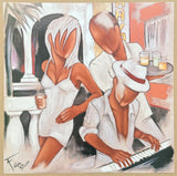 Pierre Farel exhibition poster - Havana Piano - Dancing - Music - Bar - Restaurant - Love - offset lithograph - art print