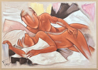 Pierre Farel exhibition poster - Good Morning - bedroom - naked couple - love - museum artist - art print