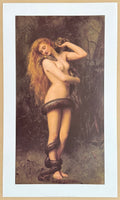 John Collier exhibition poster - Lilith with a snake - nude woman - museum artist - art print