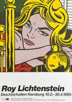 Roy Lichtenstein exhibition poster - Blonde Waiting - museum artist - art print - pop art - 1995