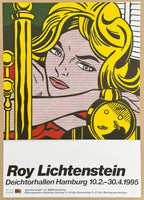 Roy Lichtenstein exhibition poster - Blonde Waiting - museum artist - art print - pop art - 1995