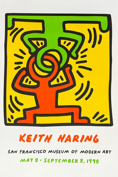 Keith Haring exhibition poster - San Francisco Museum of Modern Art - pop art - 1998 - museum artist - art print