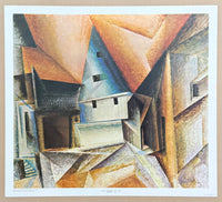 Lyonel Feininger exhibition poster - Above Weimar - Cubism - German American Artist - museum artist - art print - 1970s