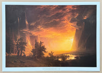 Albert Bierstadt exhibition poster - Sunset in Yosemite Valley - National Park - California - The Haggin Museum - art print - 1992