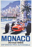 Grand Prix exhibition poster - Formula 1 - Monaco - car race - offset lithograph - reproduction - very decorative - art print