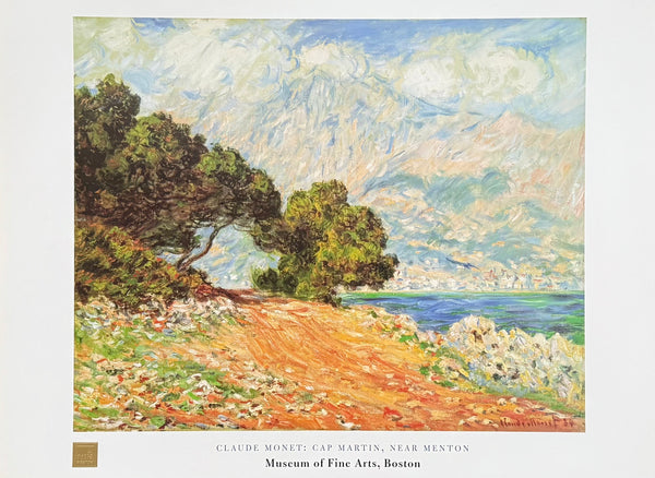 Claude Monet exhibition poster - Cap Martin near Menton - impressionist - romantic - museum artist - art print