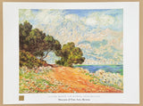 Claude Monet exhibition poster - Cap Martin near Menton - impressionist - romantic - museum artist - art print