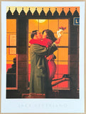 Jack Vettriano exhibition poster - Back where you belong - kiss - love - red dress - museum art print - 1996