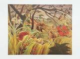 Henri Rousseau exhibition poster - Tropical storm with tiger - The Jungle - impressionist - nature - green - museum artist - art print