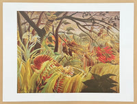 Henri Rousseau exhibition poster - Tropical storm with tiger - The Jungle - impressionist - nature - green - museum artist - art print