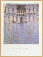 Claude Monet exhibition poster - Palais Contarini - impressionist - Venice - Italy - blue - romantic - museum artist - art print - 1988