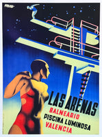 Swimming pool poster - Valencia - Spain - bathing suit - art print - high quality reproduction