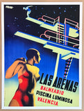 Swimming pool poster - Valencia - Spain - bathing suit - art print - high quality reproduction