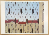 Rene Magritte exhibition poster - Golconde - man with hat - rain - surrealism - museum artist - art print
