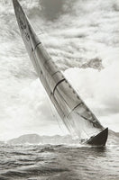 Sailing yacht exhibition poster - Velsheda - Sailboat - ocean - sea - regatta - art print - black white photography - offset litho