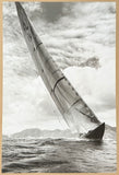 Sailing yacht exhibition poster - Velsheda - Sailboat - ocean - sea - regatta - art print - black white photography - offset litho
