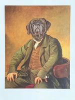 Thierry Poncelet exhibition poster - The Squire - dog portrait - museum artist - art print - Belgian artist