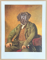 Thierry Poncelet exhibition poster - The Squire - dog portrait - museum artist - art print - Belgian artist