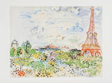 Raoul Dufy exhibition poster - La Tour Eiffel - Paris - museum artist - art print - excellent condition - 1999