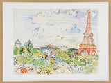 Raoul Dufy exhibition poster - La Tour Eiffel - Paris - museum artist - art print - excellent condition - 1999