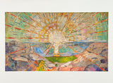 Edvard Munch exhibition poster - The sun - sunset - landscape - museum artist - art print - offset litho