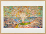 Edvard Munch exhibition poster - The sun - sunset - landscape - museum artist - art print - offset litho