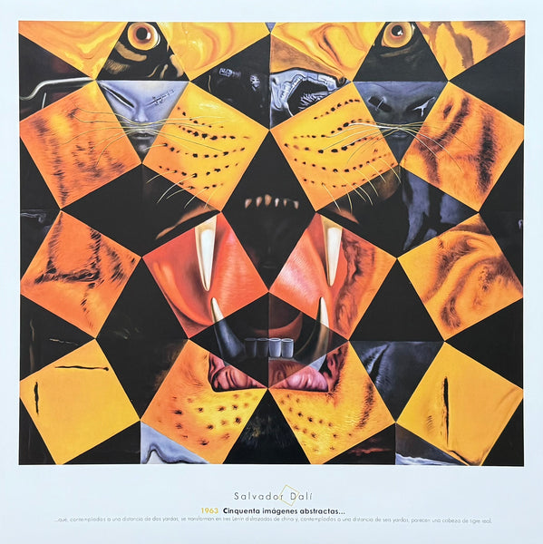 Salvador Dali exhibition poster - Royal Tiger - museum artist - art print - surrealism - black yellow - 2004