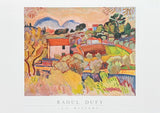 Raoul Dufy exhibition poster - La Riviere - The River - landscape - museum artist - art print - 1988