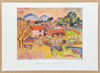 Raoul Dufy exhibition poster - La Riviere - The River - landscape - museum artist - art print - 1988