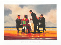 Jack Vettriano exhibition poster - Elegy for the dead admiral - dinner of the beach - music - museum artist - art print - 1994