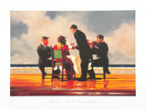 Jack Vettriano exhibition poster - Elegy for the dead admiral - dinner of the beach - music - museum artist - art print - 1994