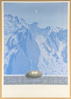 Rene Magritte exhibition poster - The domain of Arnheim - egg - bird - blue - surrealist - museum artist - art print