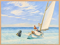 Edward Hopper exhibition poster - Ground Swell - The sailing boat - museum artist - large art print - offset lithograph