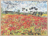 Vincent van Gogh exhibition poster - Field of Poppies - museum artist - art print - offset lithograph - France - Auvers-sur-Oise