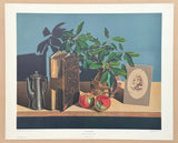 Ernst Albert Land exhibition poster - Eventide - still life - realistic - American Painter - very early art print - 1950/60s