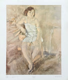 Jules Pascin exhibition poster - Seated Girl - female portrait - museum artist - vintage art print - 1960s