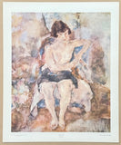 Jules Pascin exhibition poster - Seated Girl - female portrait - museum artist - vintage art print - 1960s