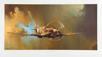 Barrie Clark exhibition poster - Spitfire - World War - WWII - Royal Air Force - Airplane - fighter plane - realistic - art print
