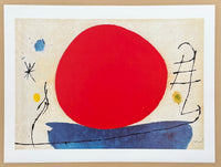 Joan Miro exhibition poster - The red sun - museum artist - art print - surrealism - offset litho - 1999